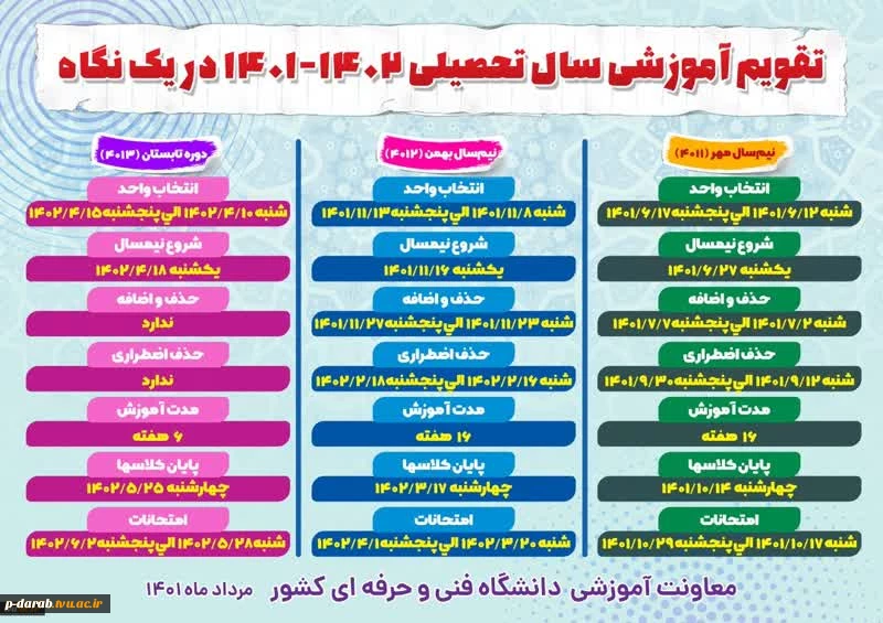 تقویم آموزشی 1401-1402 2